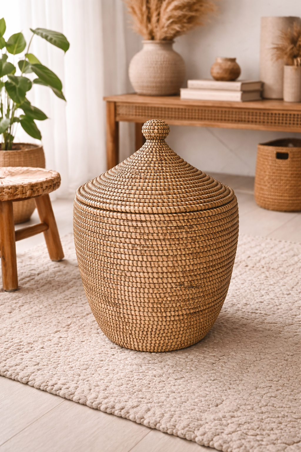 Panier en typha "Dakar" - Artisanat Sénégalais