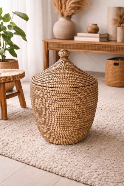 Panier en typha "Dakar" - Artisanat Sénégalais