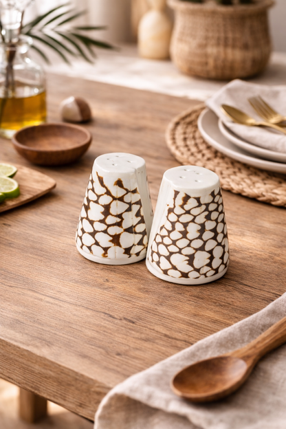 Duo Salière & Poivrière en coquillage “Trésor du Lagon” - Artisanat balinais