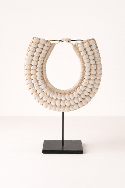 Collier Papou coquillage et macramé "Mana" - Artisanat balinais
