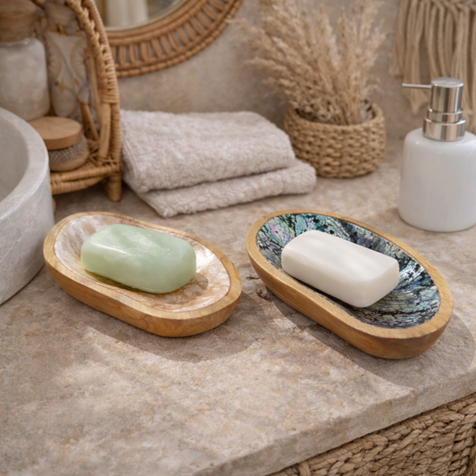 Vide poche / Porte savon "Reflet de nacre" -Artisanat Balinais