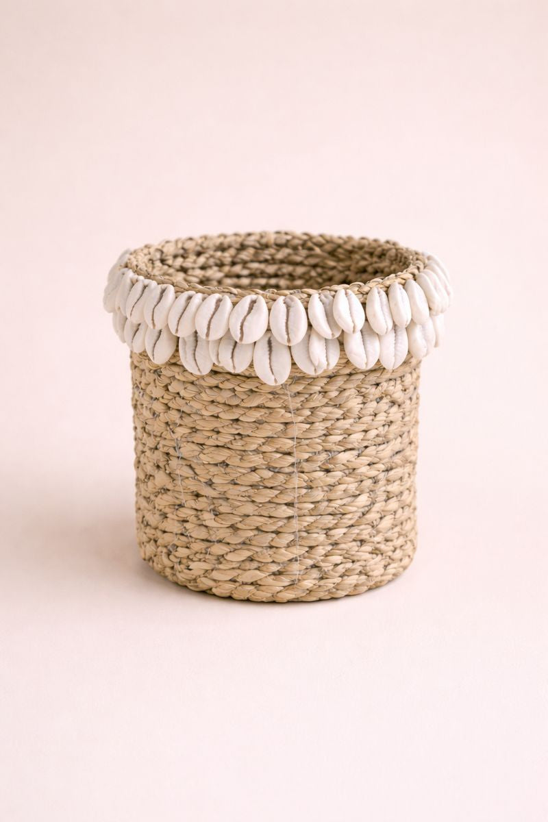 Corbeille Bananier & Coquillages "Terre Saline" - Artisanat Balinais