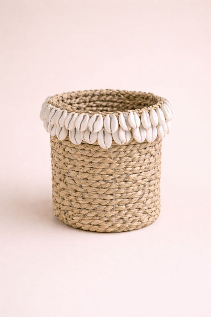 Corbeille Bananier & Coquillages "Terre Saline" - Artisanat Balinais