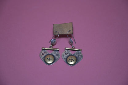 Boucles d'oreilles Argent Massif et Laiton "Coeur Nomade" - Artisanat Touareg